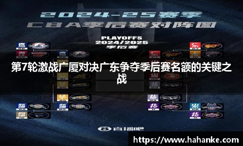 第7轮激战广厦对决广东争夺季后赛名额的关键之战